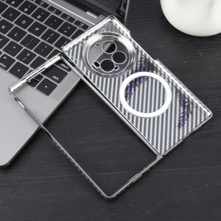 For vivo X Fold3 Pro 6D Plated Carbon Fiber Clear Magsafe PC Phone Case(Titanium Grey) - vivo Cases by buy2fix | Online Shopping UK | buy2fix