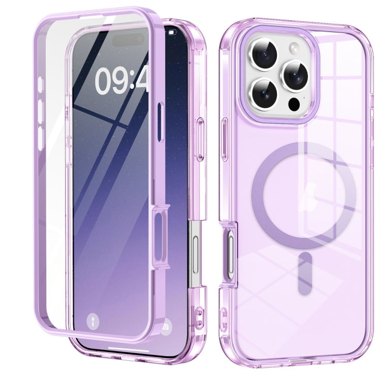 For iPhone 16 Pro Max Colorful MagSafe Magnetic PC Hybrid TPU Phone Case(Light Purple) - iPhone 16 Pro Max Cases by buy2fix | Online Shopping UK | buy2fix