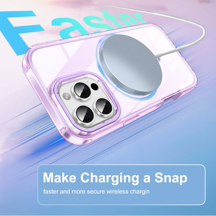 For iPhone 16 Pro Max Colorful MagSafe Magnetic PC Hybrid TPU Phone Case(Light Purple) - iPhone 16 Pro Max Cases by buy2fix | Online Shopping UK | buy2fix