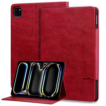 For iPad Pro 13 2024 Cat Buckle Leather Smart Tablet Case(Red) - iPad Pro 13 2024 Cases by buy2fix | Online Shopping UK | buy2fix