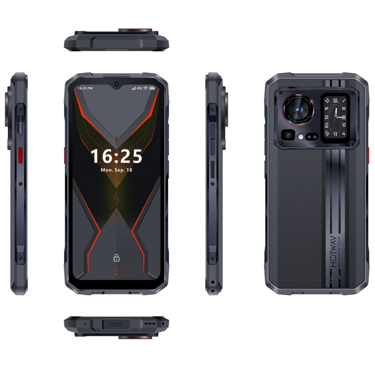 [HK Warehouse] HOTWAV Cyber 15, 12GB+256GB, IP68/IP69K Rugged Phone, 6280mAh, 6.6 inch Android 13 MediaTek MT6789 Helio G99 Octa Core, Network: 4G, NFC, OTG(Knight Black) - Other by HOTWAV | Online Shopping UK | buy2fix