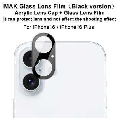 For iPhone 16  / 16 Plus imak High Definition Integrated Glass Lens Film Black Version - Tempered Glass Film by imak | Online Shopping UK | buy2fix