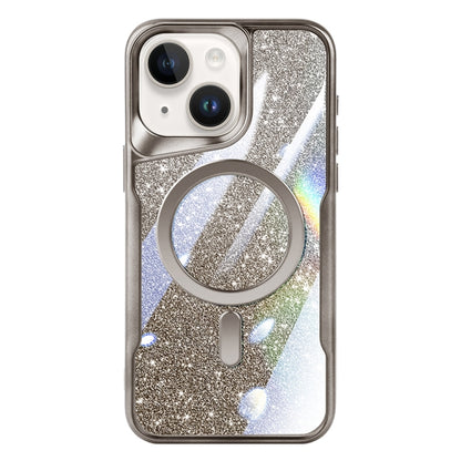 For iPhone 14 Blade MagSafe Magnetic Gradient Glitter PC Phone Case(Titanium Grey) - iPhone 14 Cases by buy2fix | Online Shopping UK | buy2fix