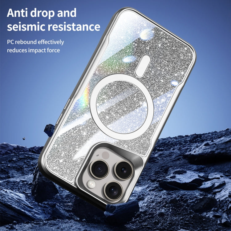 For iPhone 12 Pro Max Blade MagSafe Magnetic Gradient Glitter PC Phone Case(Blue) - iPhone 12 Pro Max Cases by buy2fix | Online Shopping UK | buy2fix