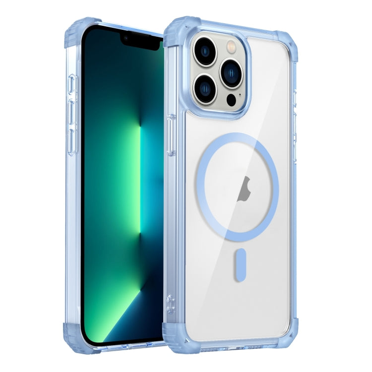 For iPhone 13 Pro Max Transparent MagSafe Magnetic Phone Case(Blue) - iPhone 13 Pro Max Cases by buy2fix | Online Shopping UK | buy2fix