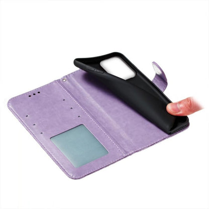 For Motorola Moto G Power 5G 2024 Lace Flower Embossing Flip Leather Phone Case(Purple) - Motorola Cases by buy2fix | Online Shopping UK | buy2fix