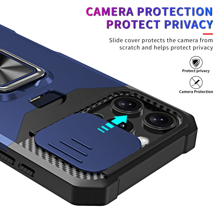 For iPhone 16 Pro Max Camera Shield Card Slot PC+TPU Phone Case(Blue) - iPhone 16 Pro Max Cases by buy2fix | Online Shopping UK | buy2fix