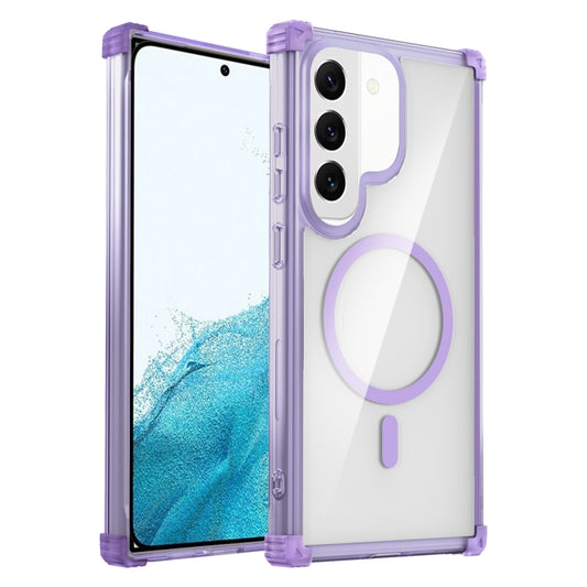 For Samsung Galaxy S22+ 5G Transparent MagSafe Magnetic Phone Case(Purple) - Galaxy S22+ 5G Cases by buy2fix | Online Shopping UK | buy2fix