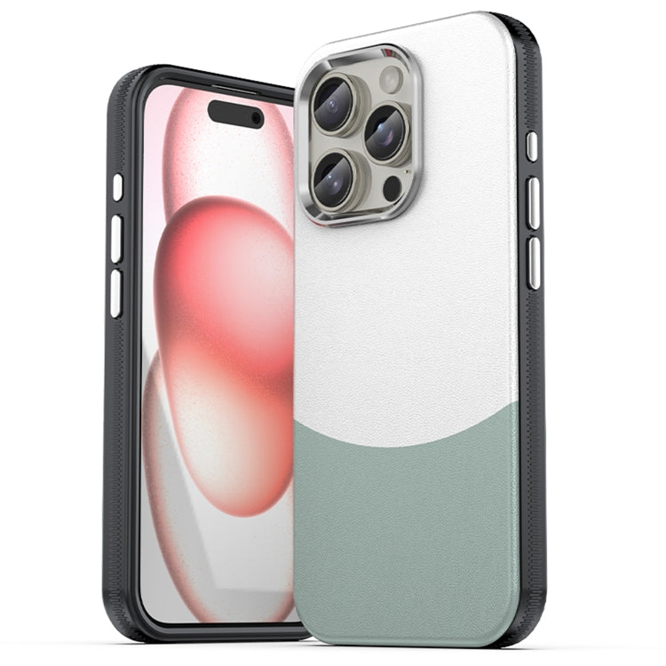 For iPhone 16 Pro Leather Texture MagSafe Magnetic TPU + PC Phone Case(Cyan) - iPhone 16 Pro Cases by buy2fix | Online Shopping UK | buy2fix