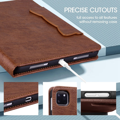 For Samsung Galaxy Tab S9 FE / S9 / S8 / S7 Cat Buckle Leather Smart Tablet Case(Brown) - Galaxy Tab S9 Cases by buy2fix | Online Shopping UK | buy2fix