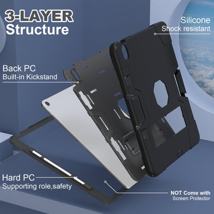 For iPad Air 13 2024 Contrast Color Silicone Acrylic PC Tablet Case with Holder(Black) - iPad Air 13 2024 Cases by buy2fix | Online Shopping UK | buy2fix