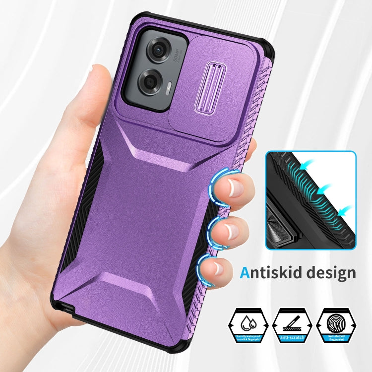 For Motorola Moto G Stylus 5G 2024 Sliding Camshield Phone Case(Purple) - Motorola Cases by buy2fix | Online Shopping UK | buy2fix