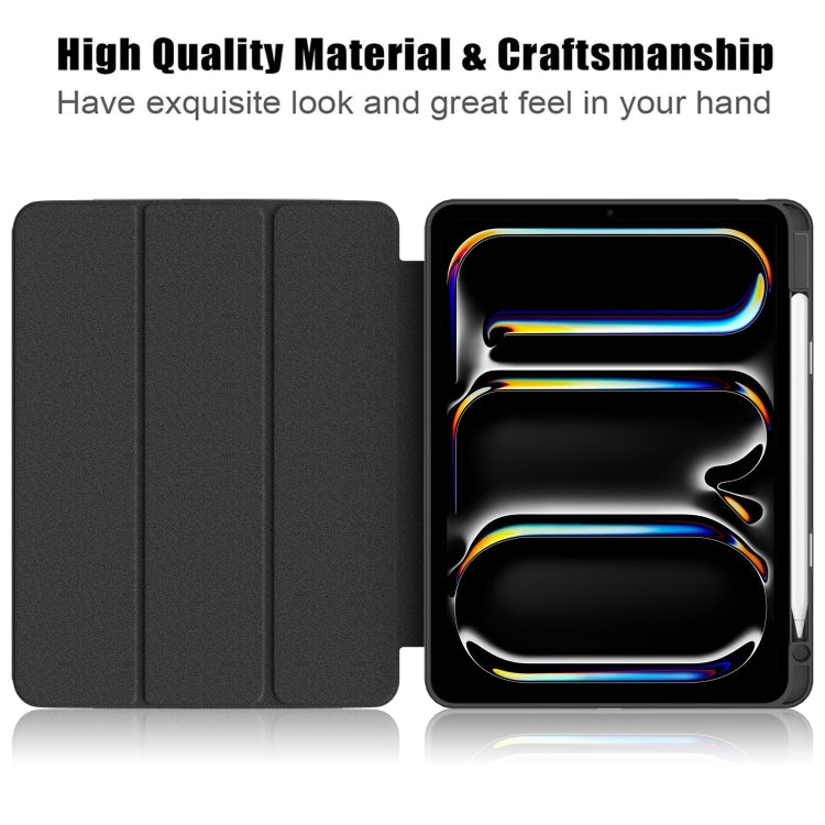 For iPad Pro 11 2024 Acrylic 3-Fold Smart Leather Tablet Case(Black) - iPad Pro 11 2024 Cases by buy2fix | Online Shopping UK | buy2fix