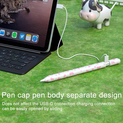 For Apple Pencil 1 Cow Pattern Stylus Silicone Protective Cover(Purple) - Pencil Accessories by buy2fix | Online Shopping UK | buy2fix