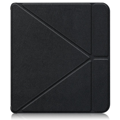 For Kobo Libra Colour 2024 Solid Color Deformation TPU Leather Smart Tablet Case(Black) - Others by buy2fix | Online Shopping UK | buy2fix