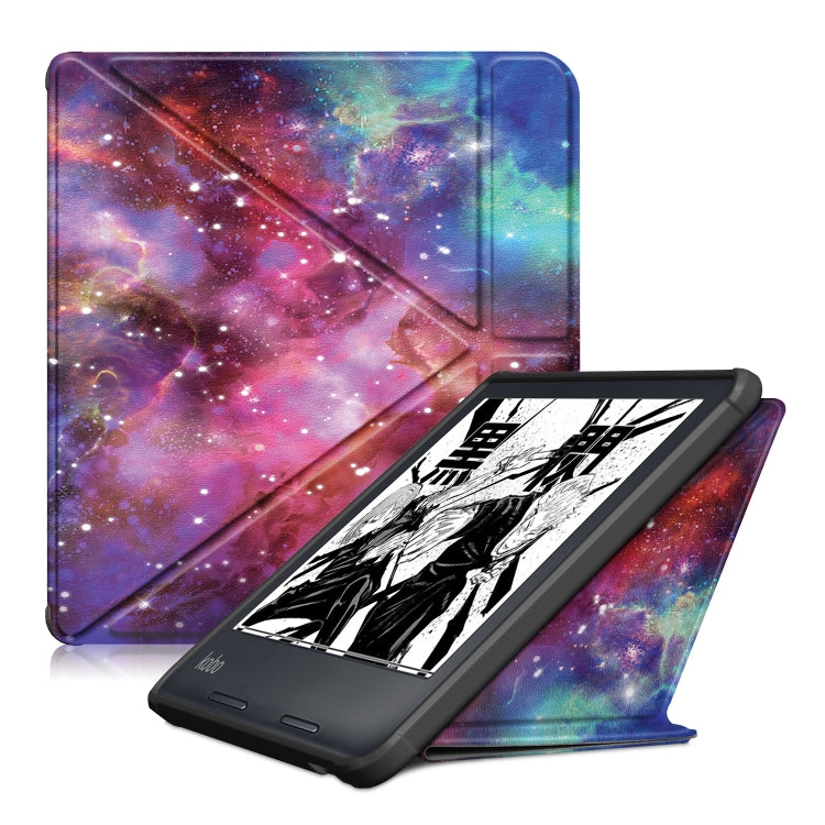 For Kobo Libra Colour 2024 Solid Color Deformation TPU Leather Smart Tablet Case(Milky Way) - Others by buy2fix | Online Shopping UK | buy2fix