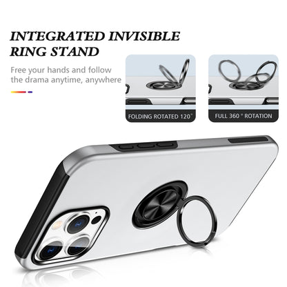 For iPhone 16 Pro Magnetic Ring Holder Phone Case(Silver) - iPhone 16 Pro Cases by buy2fix | Online Shopping UK | buy2fix