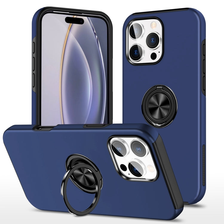 For iPhone 16 Pro Max Magnetic Ring Holder Phone Case(Navy Blue) - iPhone 16 Pro Max Cases by buy2fix | Online Shopping UK | buy2fix