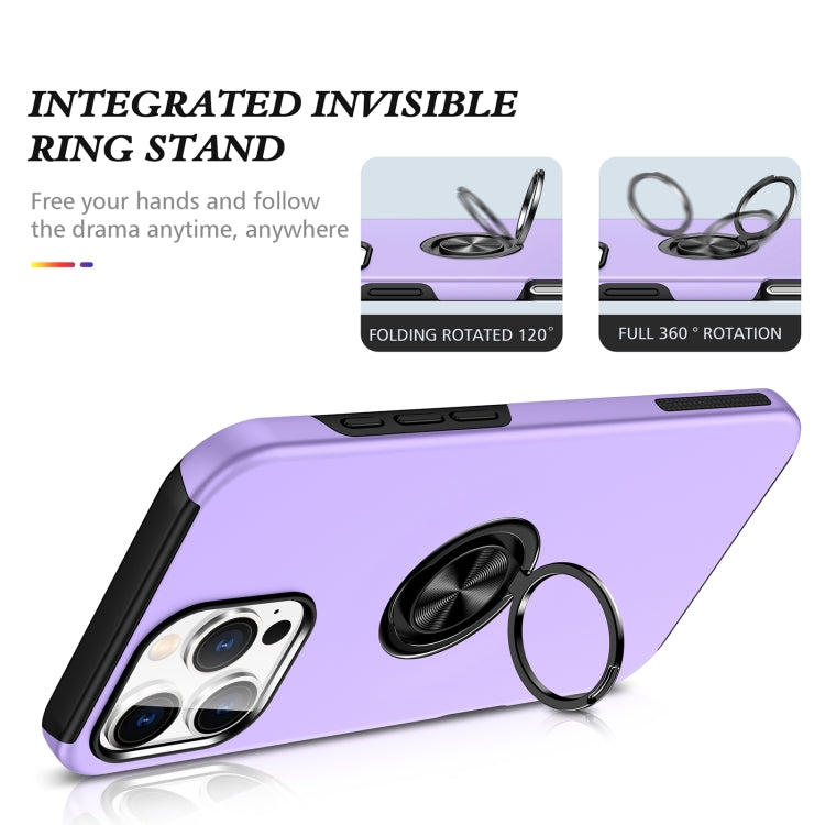 For iPhone 16 Pro Max Magnetic Ring Holder Phone Case(Purple) - iPhone 16 Pro Max Cases by buy2fix | Online Shopping UK | buy2fix