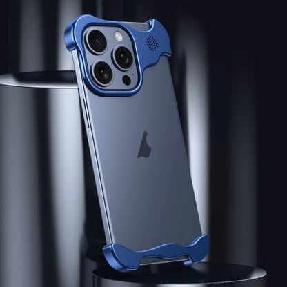 For iPhone 16 Pro Aromatherapy Alloy Frameless Phone Case(Blue) - iPhone 16 Pro Cases by buy2fix | Online Shopping UK | buy2fix