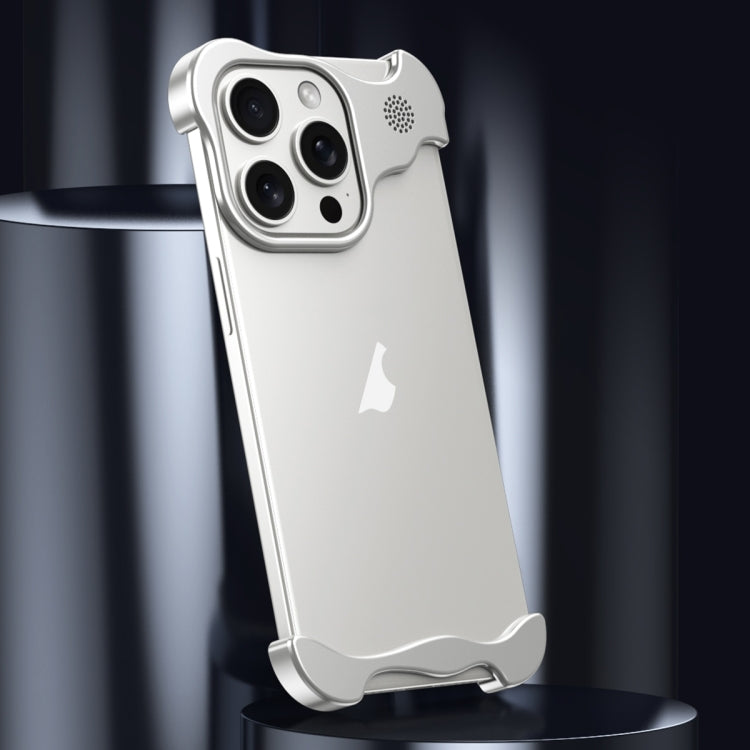 For iPhone 16 Pro Max Aromatherapy Alloy Frameless Phone Case(Silver) - iPhone 16 Pro Max Cases by buy2fix | Online Shopping UK | buy2fix