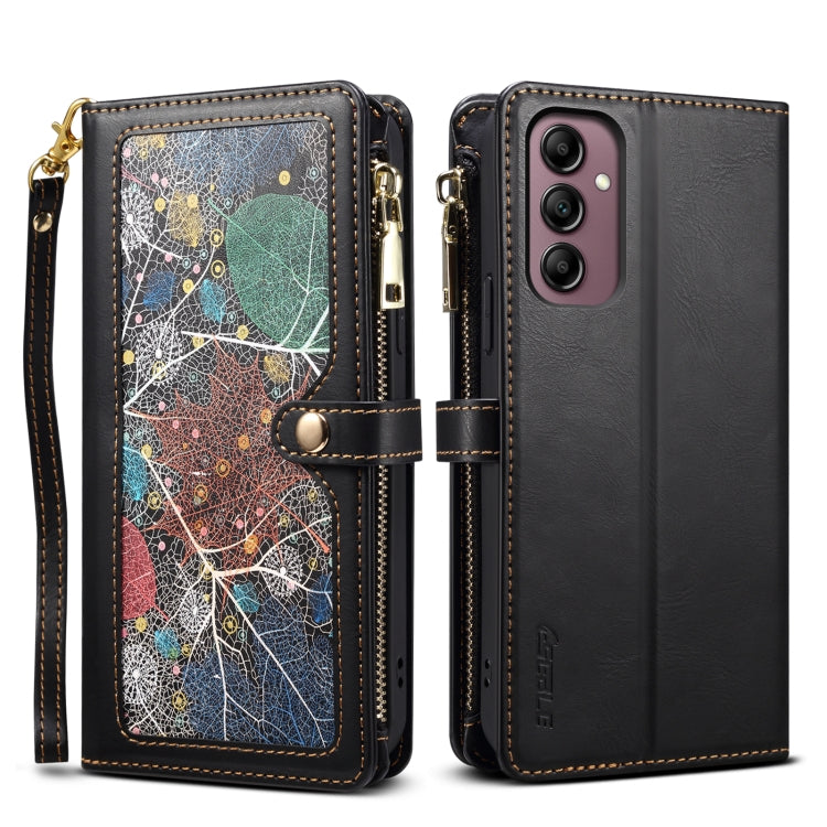 For Samsung Galaxy S25+ 5G ESEBLE Star Series Lanyard Zipper Wallet RFID Leather Case(Black) - Galaxy S25+ 5G Cases by ESEBLE | Online Shopping UK | buy2fix