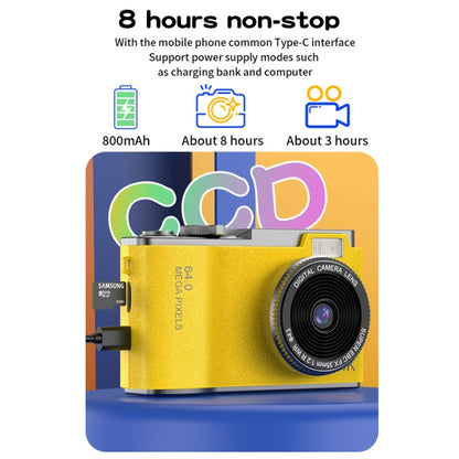 LK003 2.4 inch Dual-lens 4K HD CCD Camera Retro Kids Camera(Yellow) - Children Cameras by buy2fix | Online Shopping UK | buy2fix