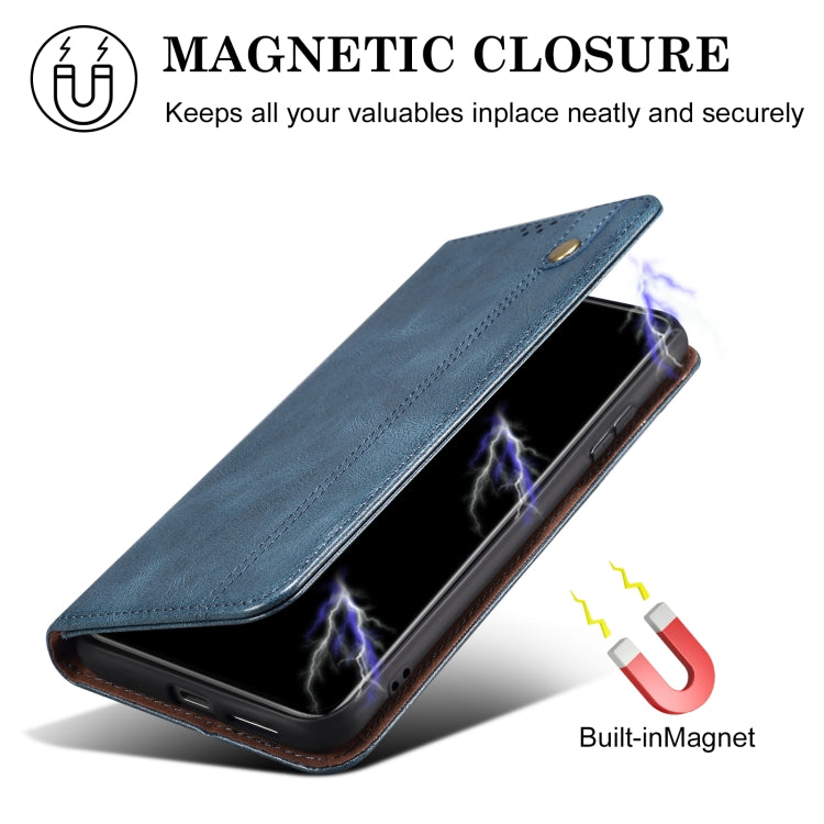 For Samsung Galaxy S25+ 5G Oil Wax Crazy Horse Texture Leather Phone Case(Blue) - Galaxy S25+ 5G Cases by buy2fix | Online Shopping UK | buy2fix