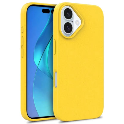 For iPhone 16 Plus Wheat Straw TPU Phone Case(Yellow) - iPhone 16 Plus Cases by buy2fix | Online Shopping UK | buy2fix