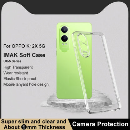 For OPPO K12x imak UX-5 Series Transparent Shockproof TPU Protective Case(Transparent) - OPPO Cases by imak | Online Shopping UK | buy2fix