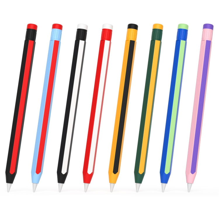 For Apple Pencil 2 / Pencil Pro Colorful Pencil Style Stylus Silicone Protective Case(Blue Red) - Pencil Accessories by buy2fix | Online Shopping UK | buy2fix