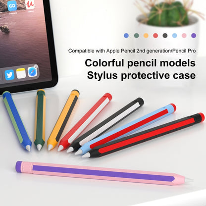 For Apple Pencil 2 / Pencil Pro Colorful Pencil Style Stylus Silicone Protective Case(Sapphire Blue Cyan) - Pencil Accessories by buy2fix | Online Shopping UK | buy2fix