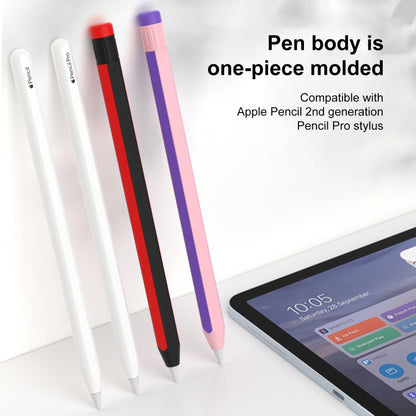 For Apple Pencil 2 / Pencil Pro Colorful Pencil Style Stylus Silicone Protective Case(Blue Red) - Pencil Accessories by buy2fix | Online Shopping UK | buy2fix