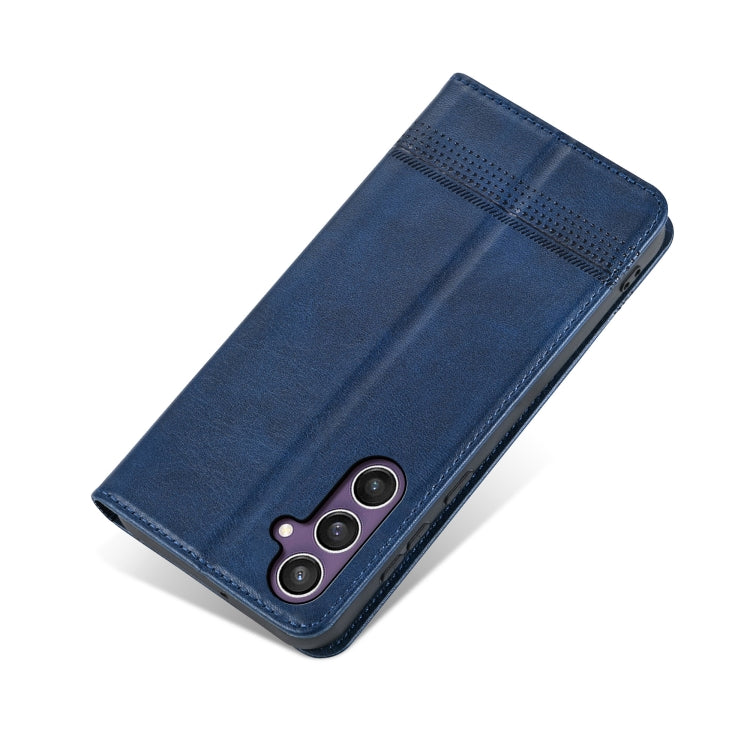 For Samsung Galaxy S24 FE 5G AZNS Magnetic Calf Texture Flip Leather Phone Case(Dark Blue) - Galaxy S24 FE 5G Cases by AZNS | Online Shopping UK | buy2fix