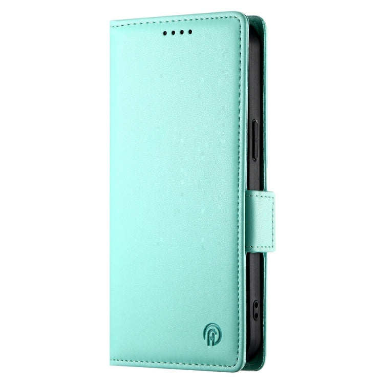 For iPhone 16 Pro Side Buckle Magnetic Frosted Leather Phone Case(Mint Green) - iPhone 16 Pro Cases by buy2fix | Online Shopping UK | buy2fix