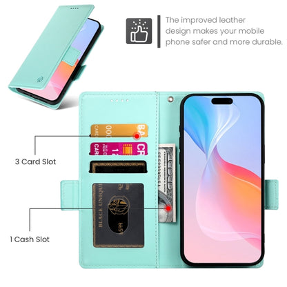 For iPhone 16 Pro Side Buckle Magnetic Frosted Leather Phone Case(Mint Green) - iPhone 16 Pro Cases by buy2fix | Online Shopping UK | buy2fix