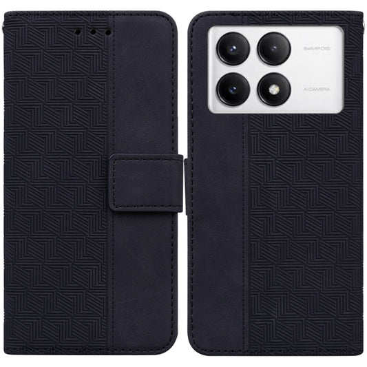 For Xiaomi Redmi K70 Pro / K70 Geometric Embossed Leather Phone Case(Black) - K70 Cases by buy2fix | Online Shopping UK | buy2fix