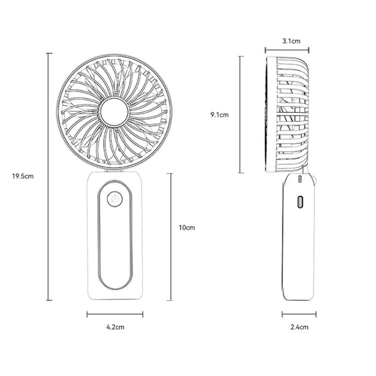 Yesido YF10 Foldable Silent Handheld USB Charging Fan(Black) - Electric Fans by Yesido | Online Shopping UK | buy2fix