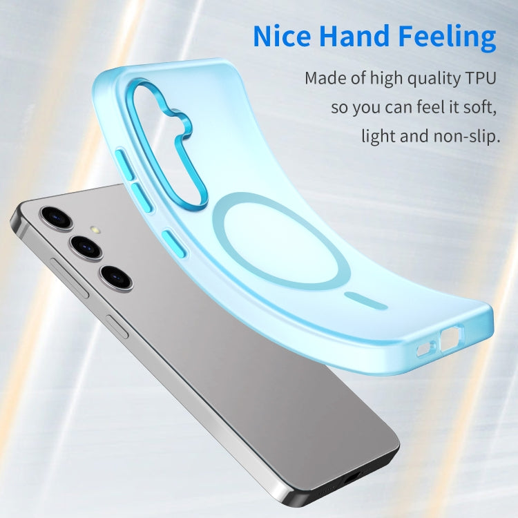 For Samsung Galaxy S24 5G MagSafe Frosted Translucent TPU + PC Full Coverage Phone Case(Blue) - Galaxy S24 5G Cases by buy2fix | Online Shopping UK | buy2fix