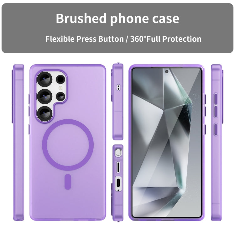 For Samsung Galaxy S25 Ultra MagSafe Frosted Translucent TPU + PC Full Coverage Phone Case(Dark Purple) - Galaxy S25 Ultra 5G Cases by buy2fix | Online Shopping UK | buy2fix