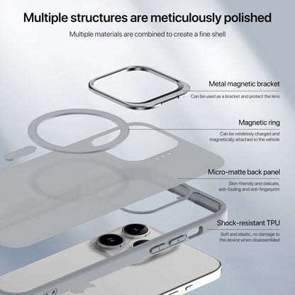 For iPhone 12 Pro Max Skin Feel Lens Holder Magsafe Phone Case(Transparent) - iPhone 12 Pro Max Cases by buy2fix | Online Shopping UK | buy2fix