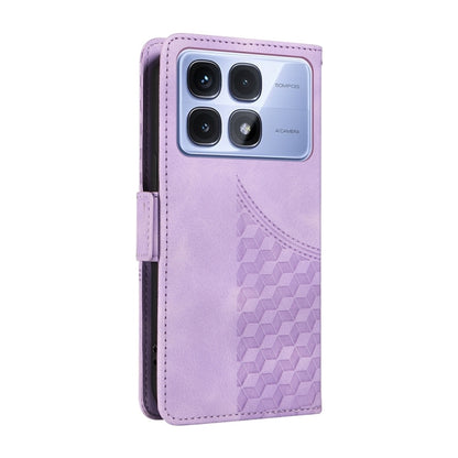 For Redmi K70 Ultra Embossed Rhombus Starry Leather Phone Case(Purple) - Xiaomi Cases by buy2fix | Online Shopping UK | buy2fix