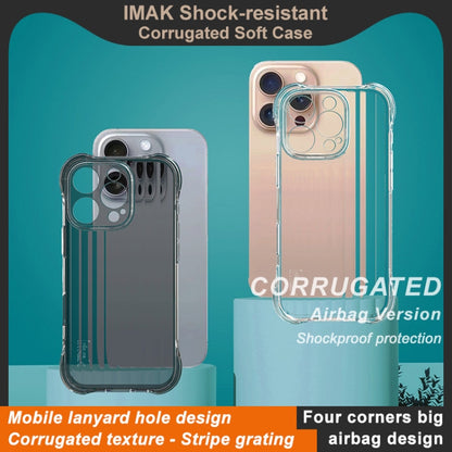 For iPhone 16 Pro IMAK Corrugated Texture Airbag TPU Phone Case(Transparent Black) - iPhone 16 Pro Cases by imak | Online Shopping UK | buy2fix