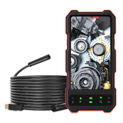 T21 4.5 inch IPS Color Screen 8mm Single Camera Split Hard Cable Industrial Endoscope, Length:10m(Black Red) -  by buy2fix | Online Shopping UK | buy2fix