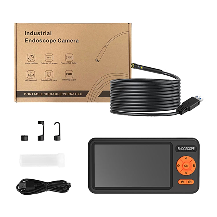 T29 5 inch IPS Screen 7.9mm Dual Lens IP67 Waterproof Industrial Endoscope With Bracket, Length:5m -  by buy2fix | Online Shopping UK | buy2fix