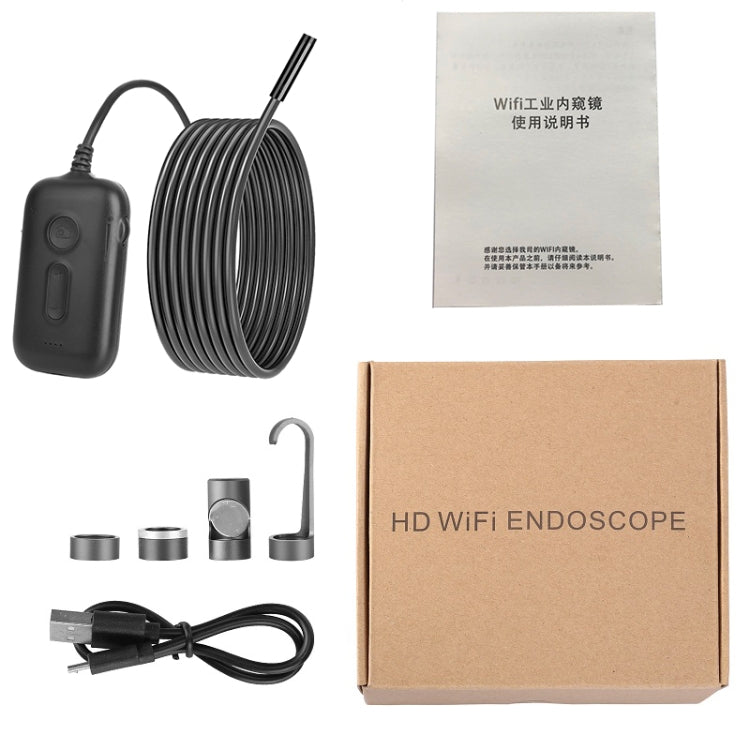 Y15 3.9mm Single Camera WiFi Connected Hard Cable HD Industrial Endoscope, Length:1m(Black) -  by buy2fix | Online Shopping UK | buy2fix