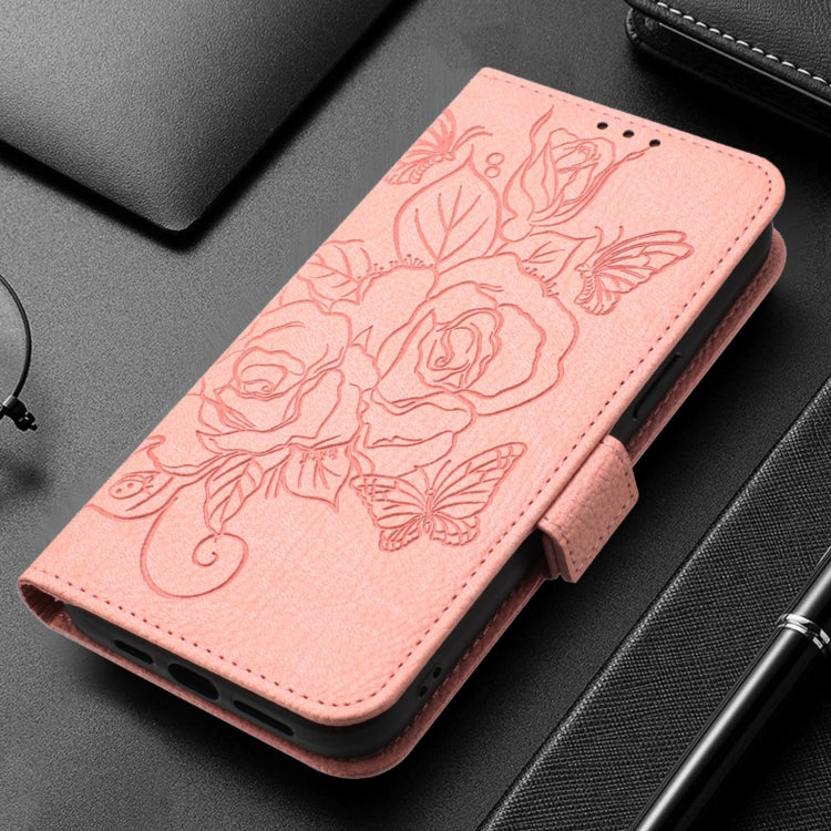 For Redmi K70 Ultra 5G Global Embossed Rose RFID Anti-theft Leather Phone Case(Pink) - Xiaomi Cases by buy2fix | Online Shopping UK | buy2fix