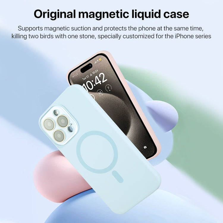 For iPhone 16 Liquid Silicone MagSafe Full Coverage Phone Case with Lens Film(Green) - iPhone 16 Cases by buy2fix | Online Shopping UK | buy2fix