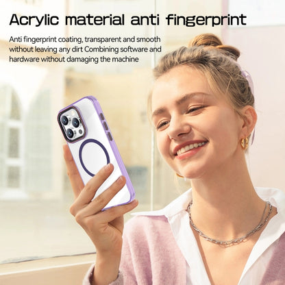 For iPhone 12 Pro Max Crystal TPU Hybrid PC MagSafe Phone Case(Transparent Purple) - iPhone 12 / 12 Pro Cases by buy2fix | Online Shopping UK | buy2fix