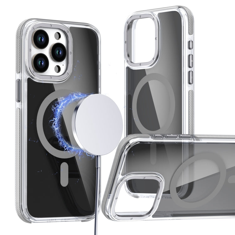 For iPhone 16 Pro Max Magsafe Dual-Color Transparent Black Full Coverage Phone Case(Gray) - iPhone 16 Pro Max Cases by buy2fix | Online Shopping UK | buy2fix